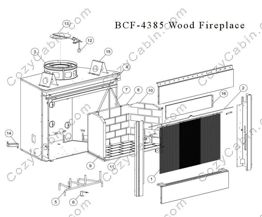 flan928ページ Superior Custom Series Wood Fireplace (BCF-4385) (BCF-4385) The